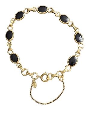 Carla Corporation Vintage 12K 1/20 Gold Filled Black Onyx Bracelet